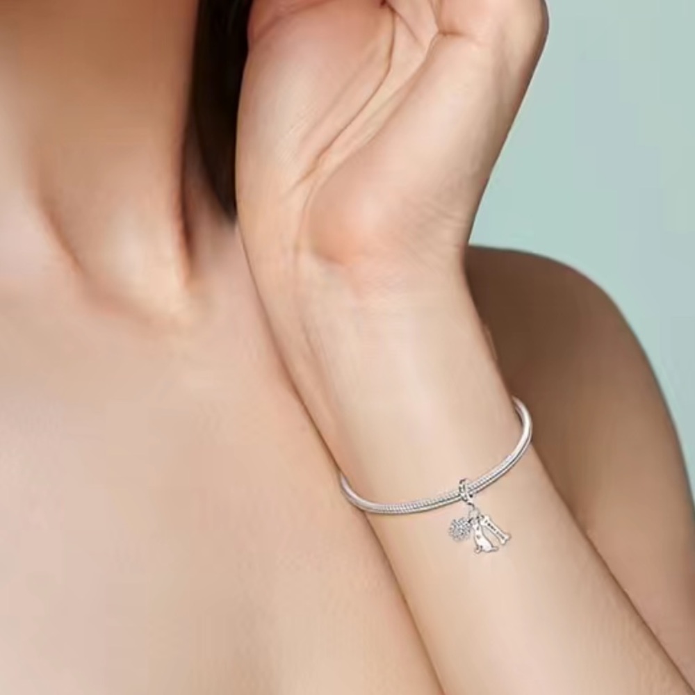 COPY - NEW Silver Plated Jewelry I Love My Dog Paw Dangle Charm - Picture 2 of 4